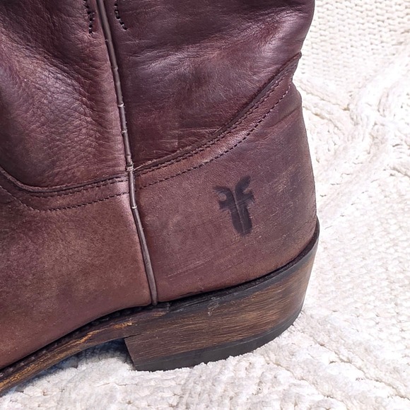 Frye Billy Short Western Boots Reddish Brown Leather Pointed Toe Womens 8 B main image 6